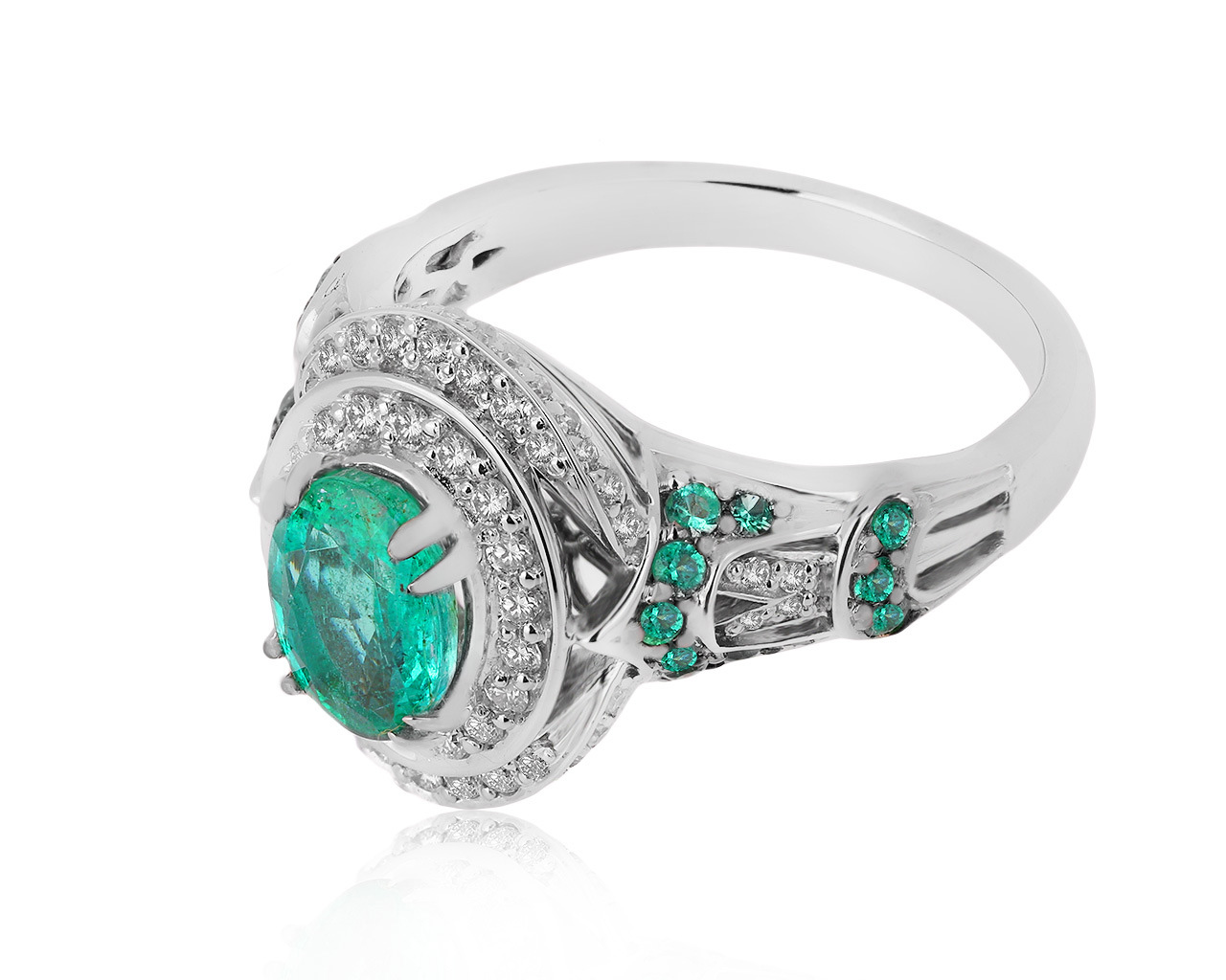 Восхитительное золотое кольцо с изумрудами 1.00ct 200820/9