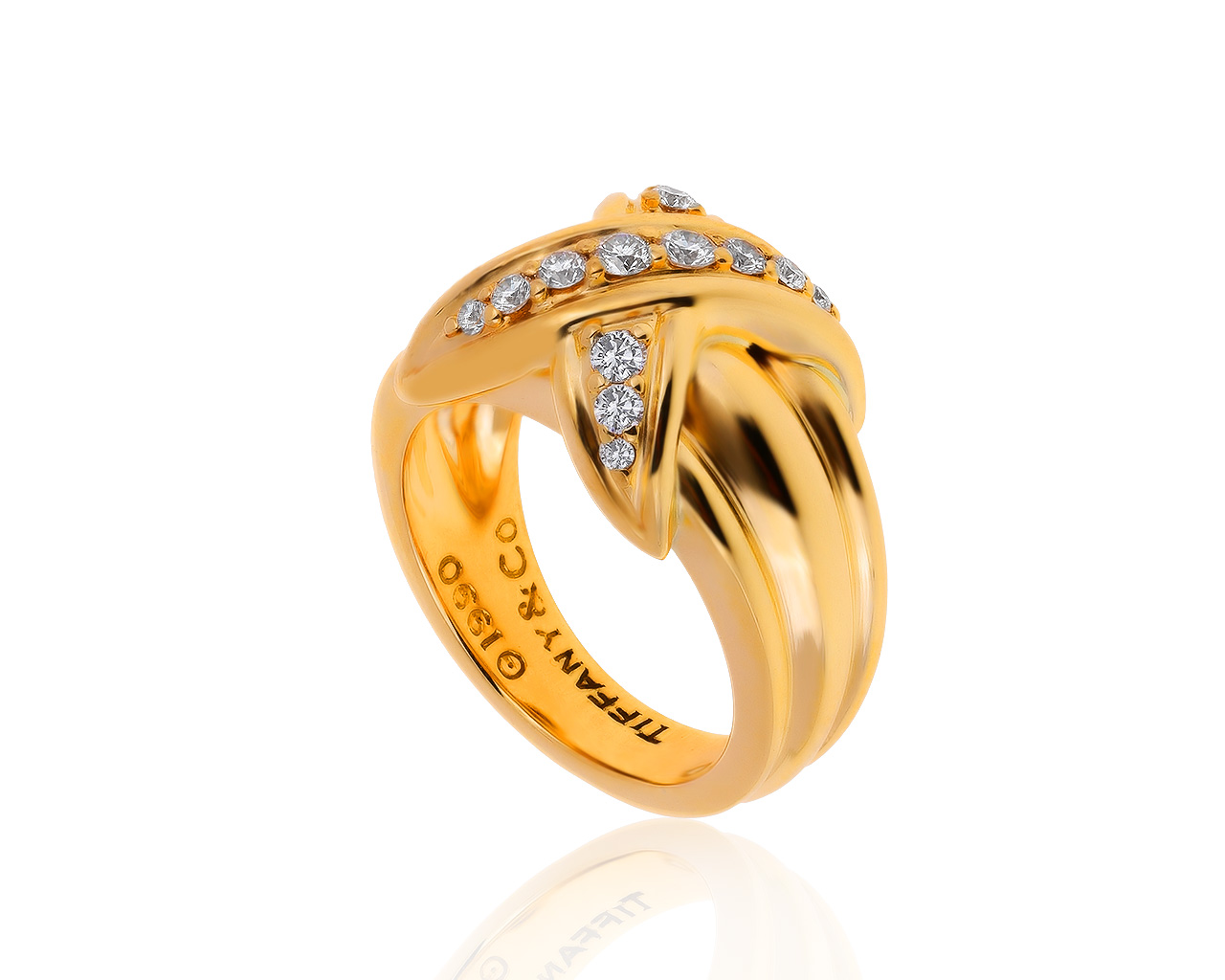 Оригинальное золотое кольцо с бриллиантами 0.35ct Tiffany&Co 200320/4
