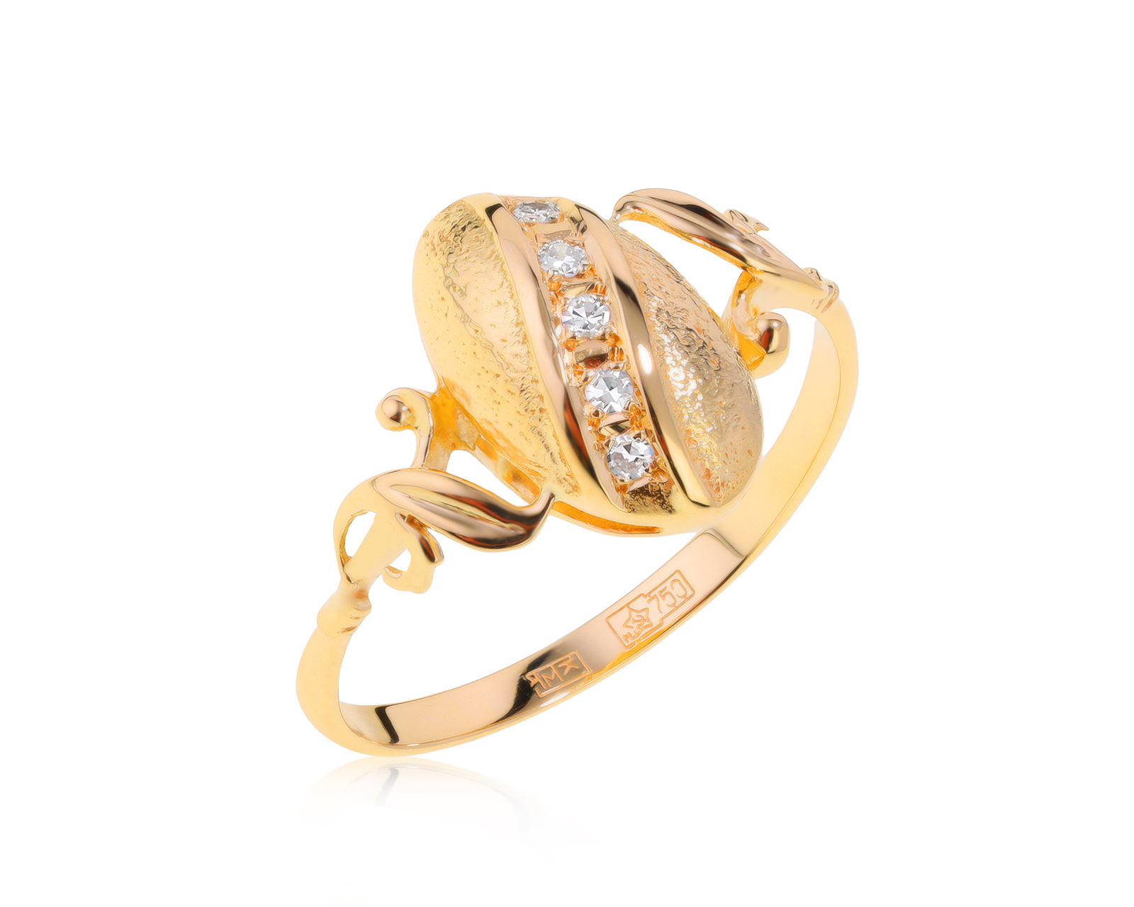 Винтажное золотое кольцо с бриллиантами 0.08ct СССР