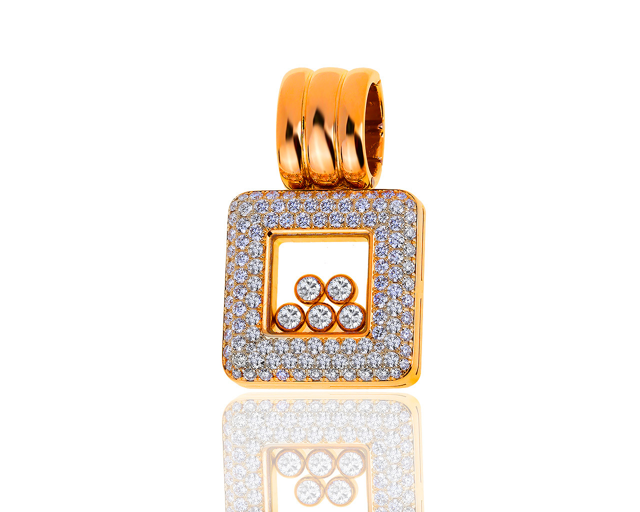 Оригинальный золотой кулон с бриллиантами 2.19ct Chopard Happy Diamonds 210519/6