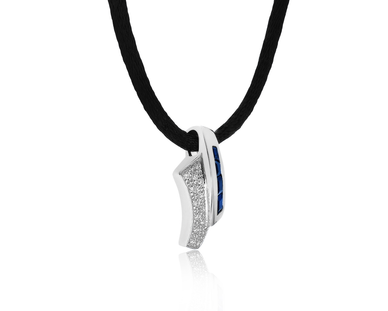 Волшебный золотой кулон с сапфирами 0.58ct