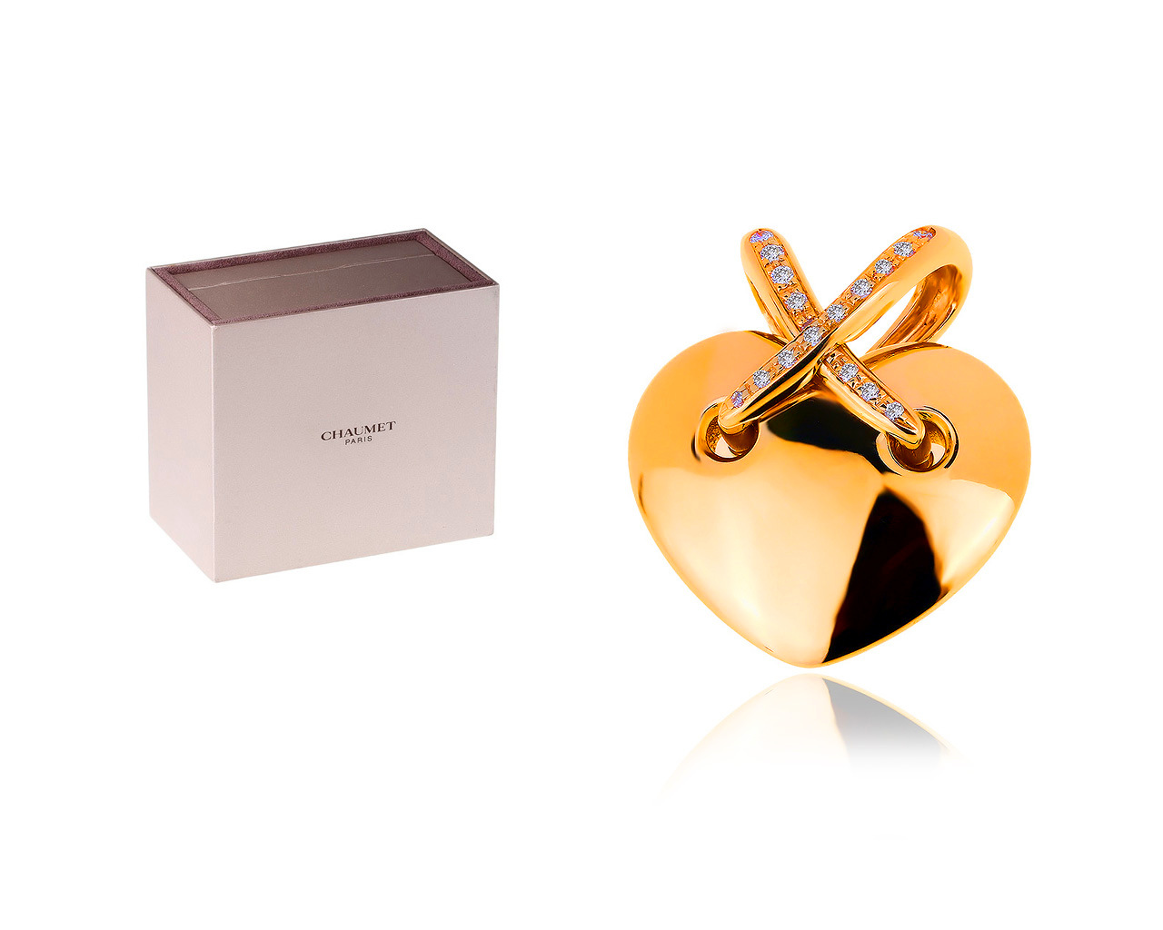 Золотая подвеска с бриллиантами 0.17ct Chaumet Liens Heart