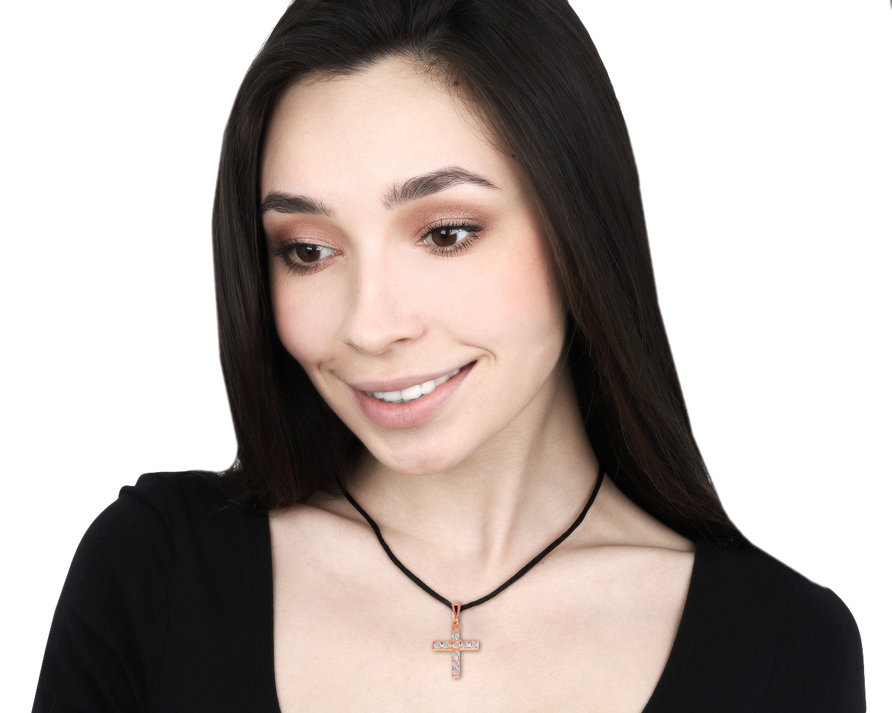 Изысканный золотой кулон с бриллиантами 1.17ct