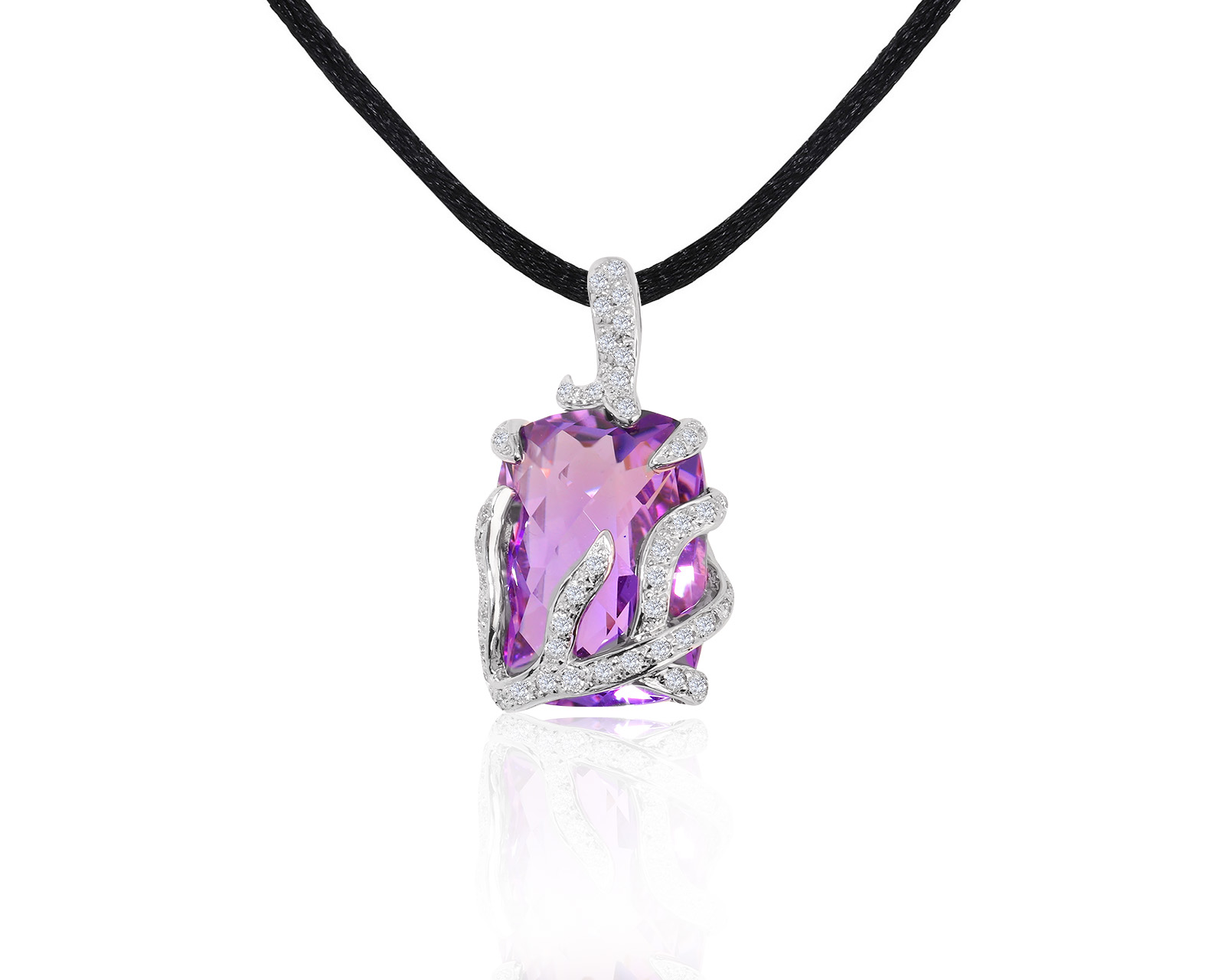 Великолепный золотой кулон с аметистом 13.05ct 070622/11