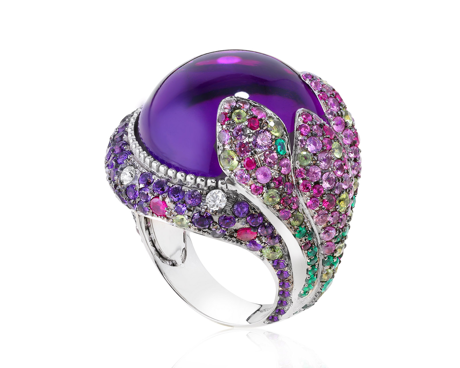 Изумительное золотое кольцо с аметистами 26.21ct 110921/3