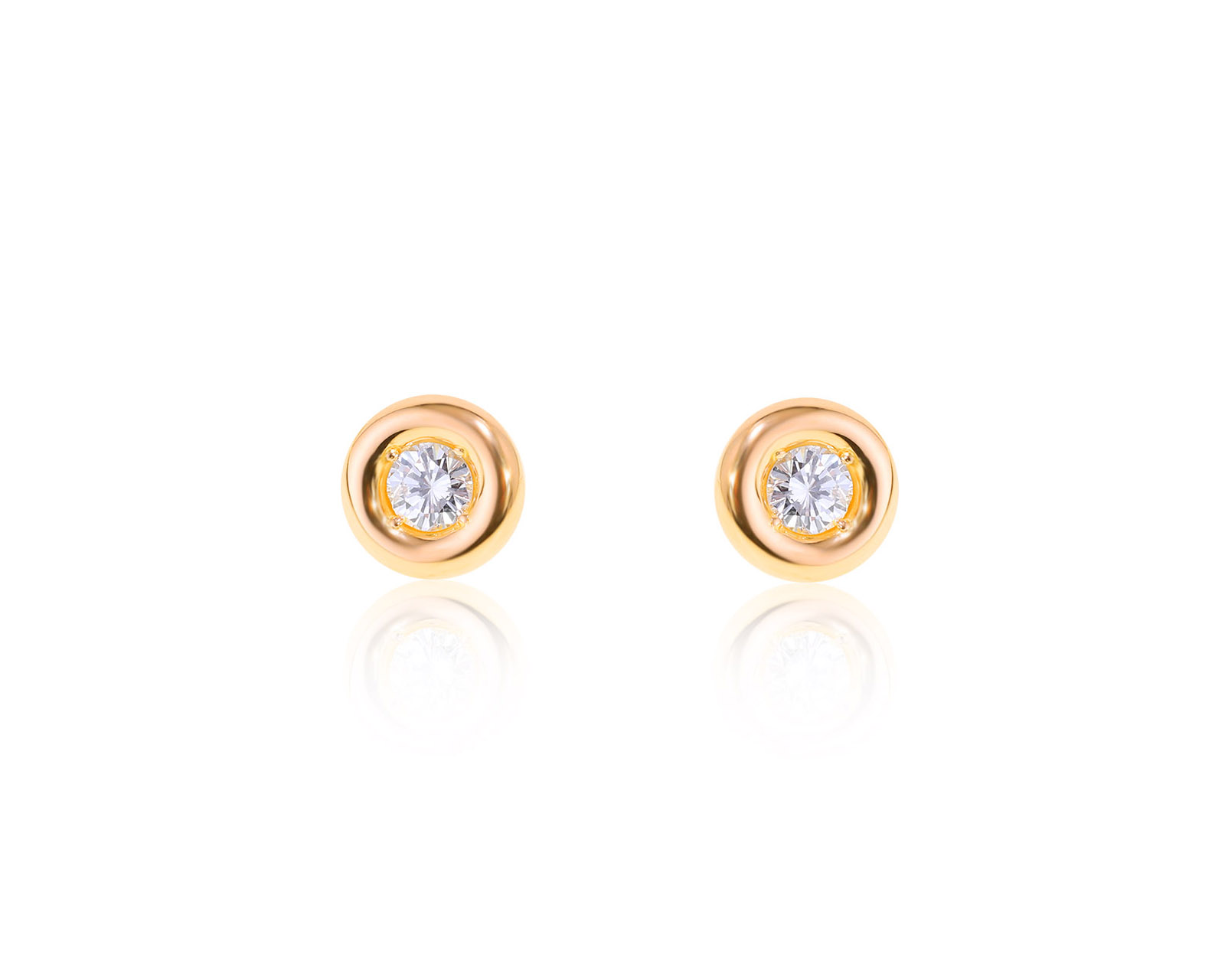 Изящные золотые серьги с бриллиантами 0.20ct