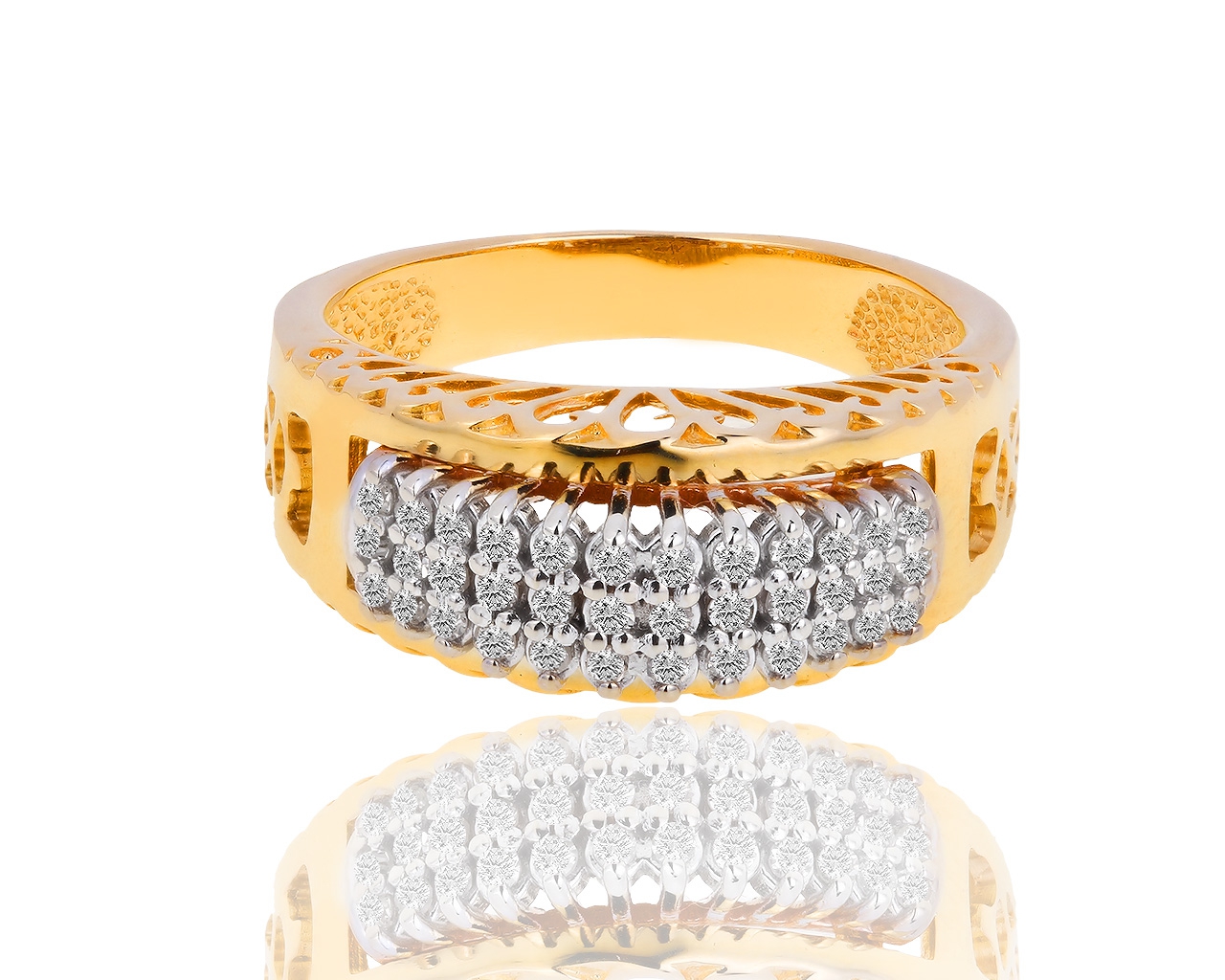 Интересное золотое кольцо с бриллиантами 0.25ct 130418/6