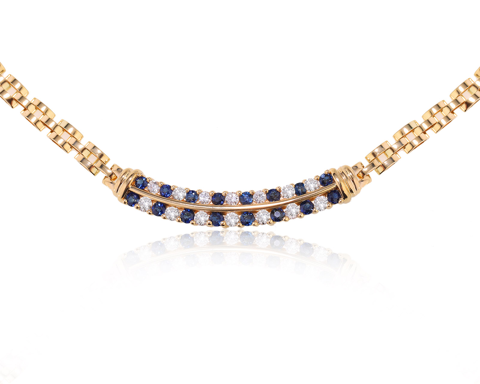 Превосходное золотое колье с сапфирами 0.76ct 060323/16