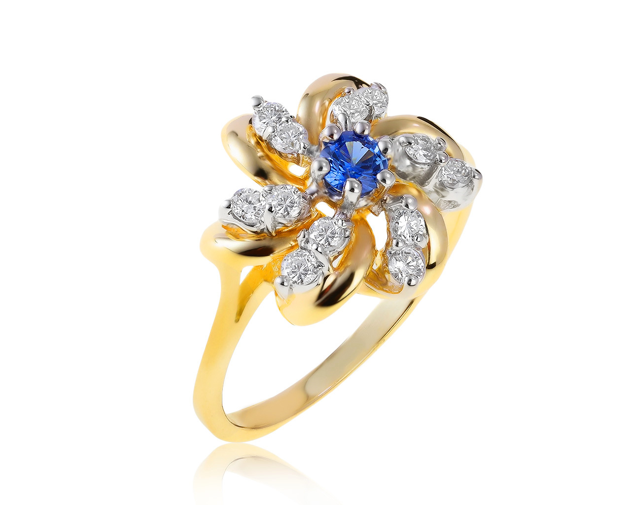 Изысканное золотое кольцо с бриллиантами 0.27ct