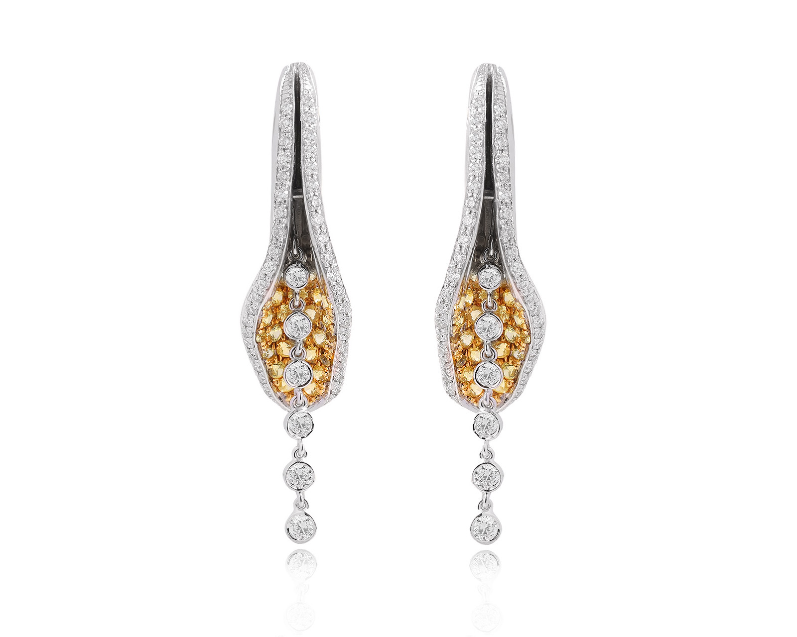 Золотые серьги с сапфирами 0.81ct и бриллиантами 0.70ct 221025/3