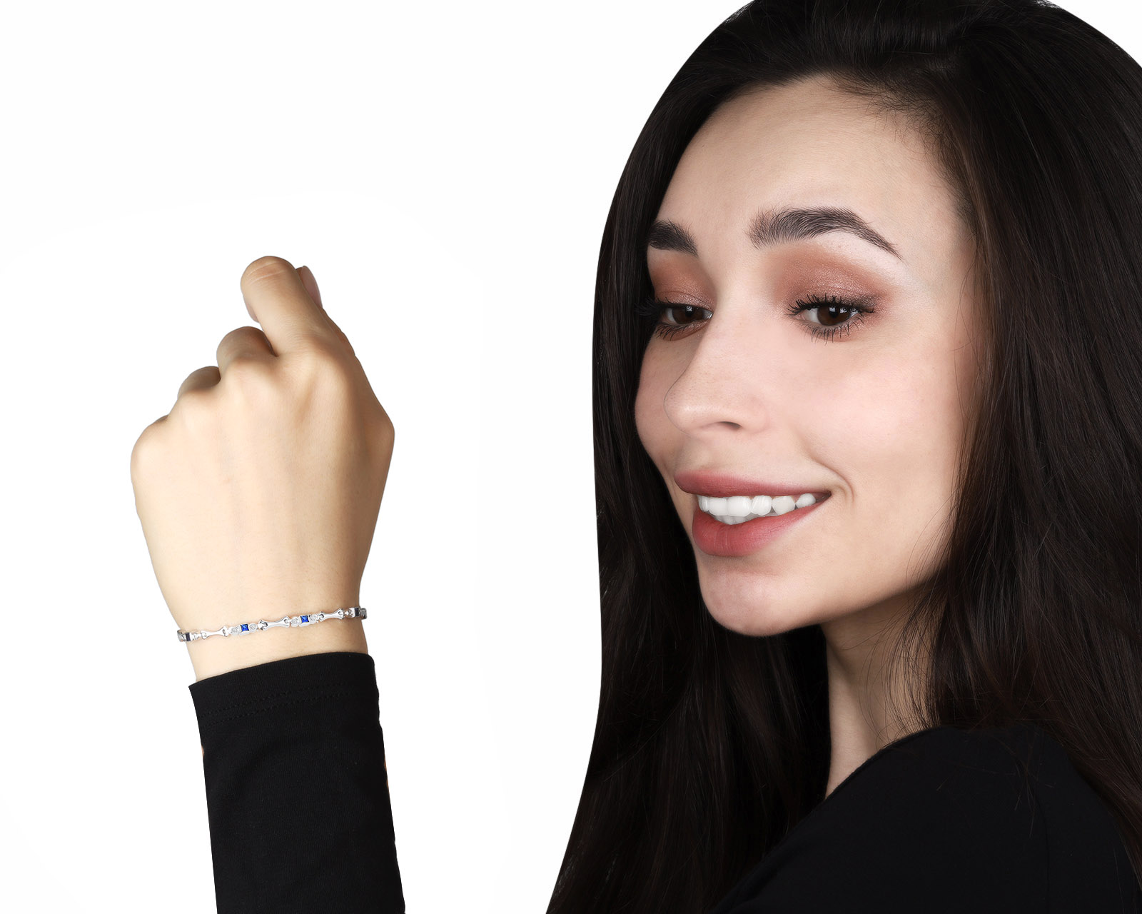 Прекрасный золотой браслет с сапфирами 0.82ct