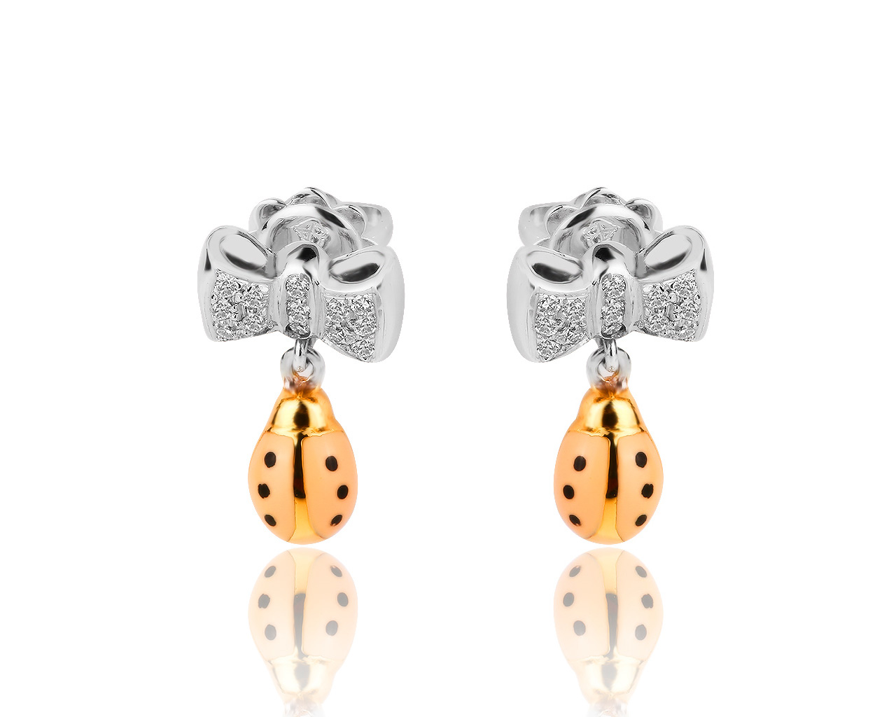 Оригинальные золотые серьги с бриллиантами 0.15ct Aaron Basha 020819/17