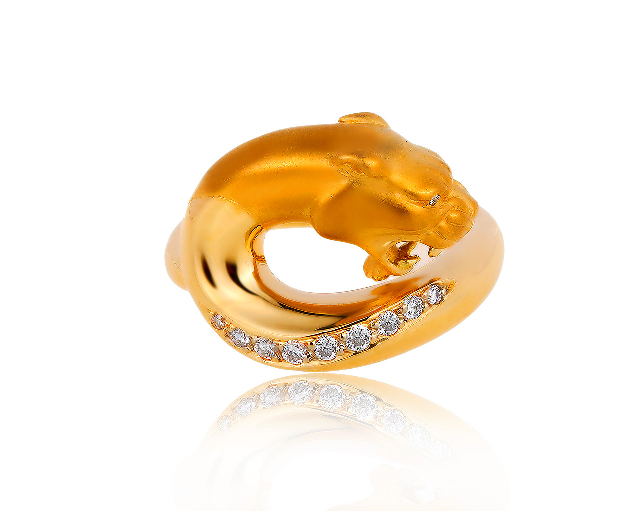 Оригинальное золотое кольцо с бриллиантами 0.12ct Carrera y Carrera
