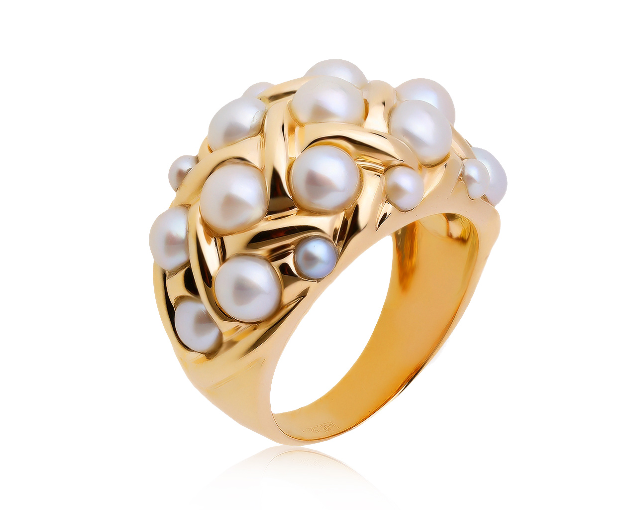 Королевское золотое кольцо с жемчугом 2.50-4.50 мм 220720/11