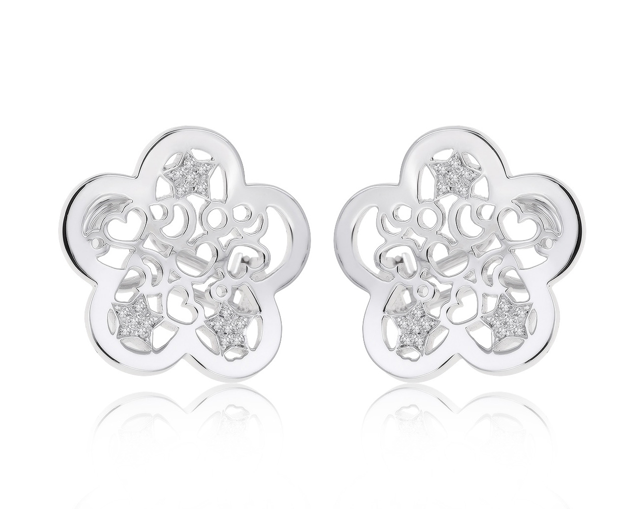 Оригинальные золотые серьги с бриллиантами 0.18ct Pasquale Bruni 141220/4