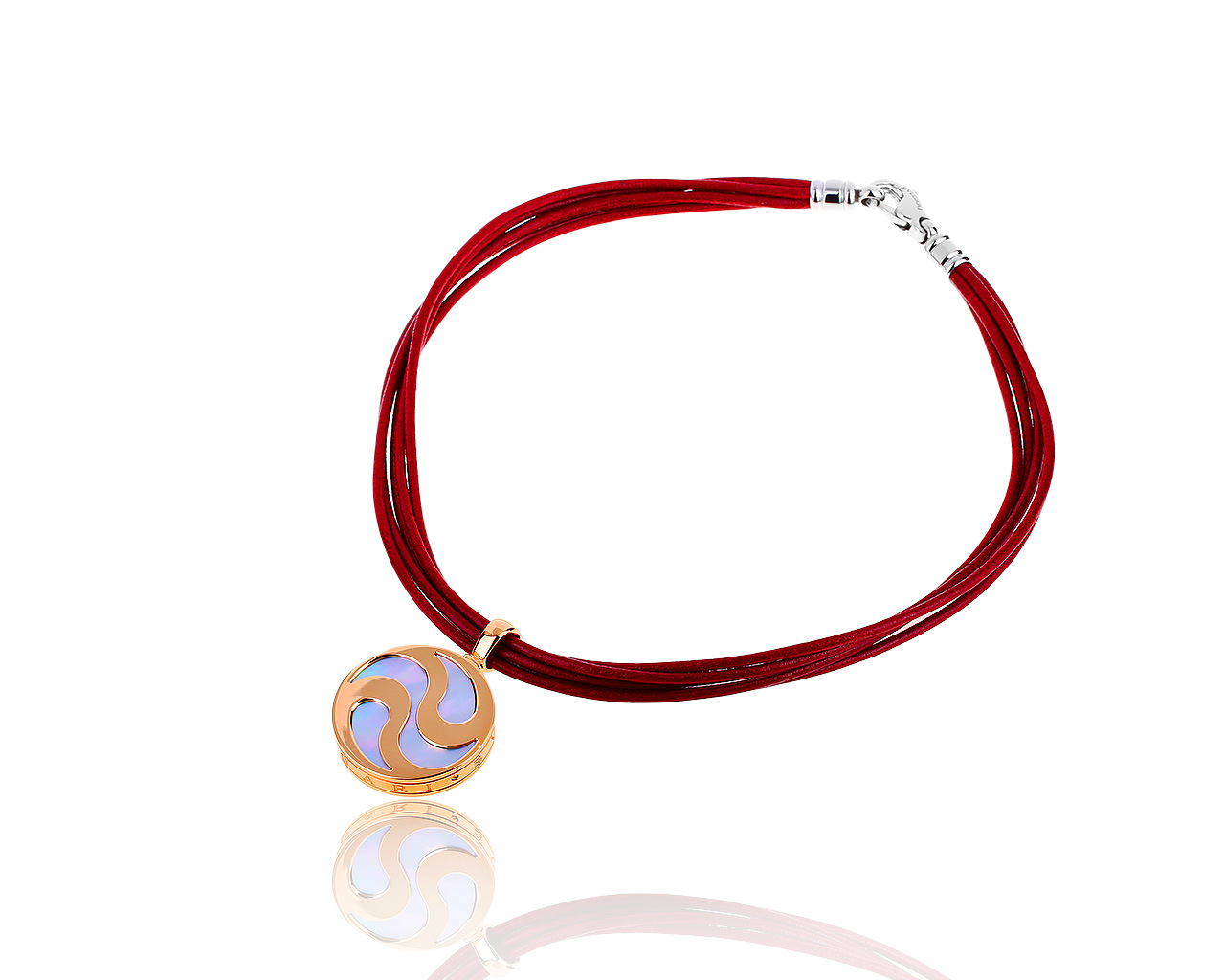 Оригинальный золотой кулон с перламутром Bvlgari