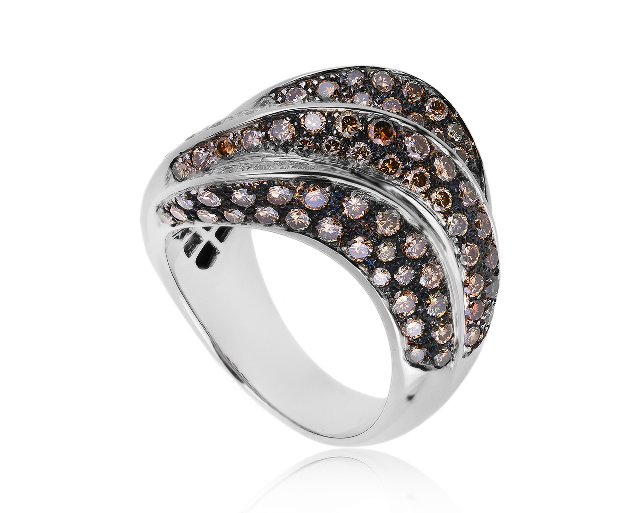 Оригинальное золотое кольцо с бриллиантами 2.11ct Adler