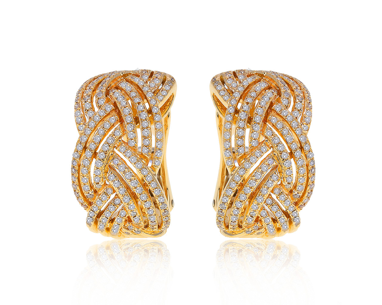 Притягательные золотые серьги с бриллиантами 1.00ct 220321/6