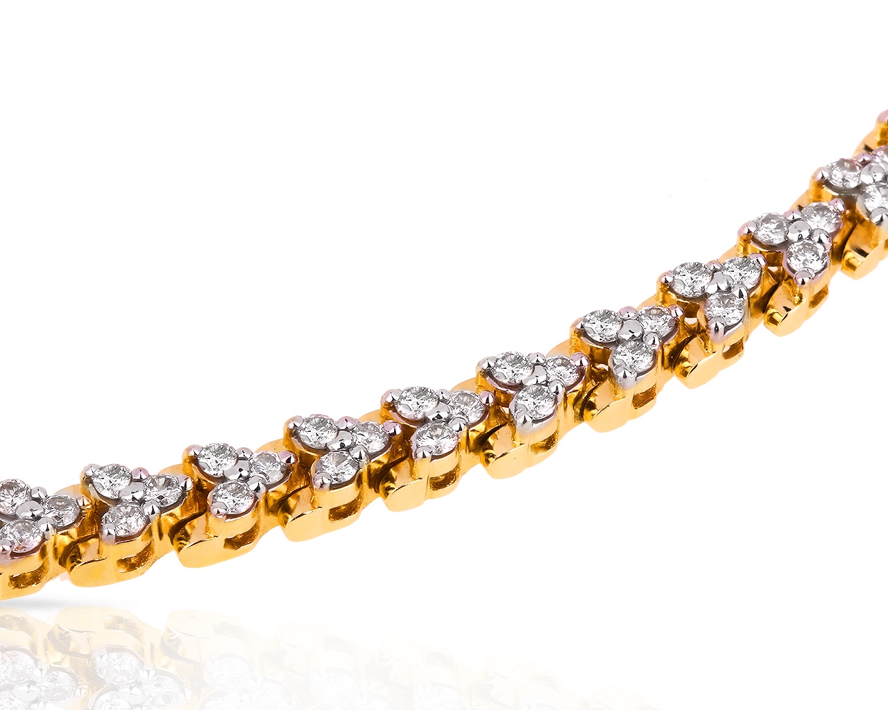 Прелестный золотой браслет с бриллиантами 1.73ct
