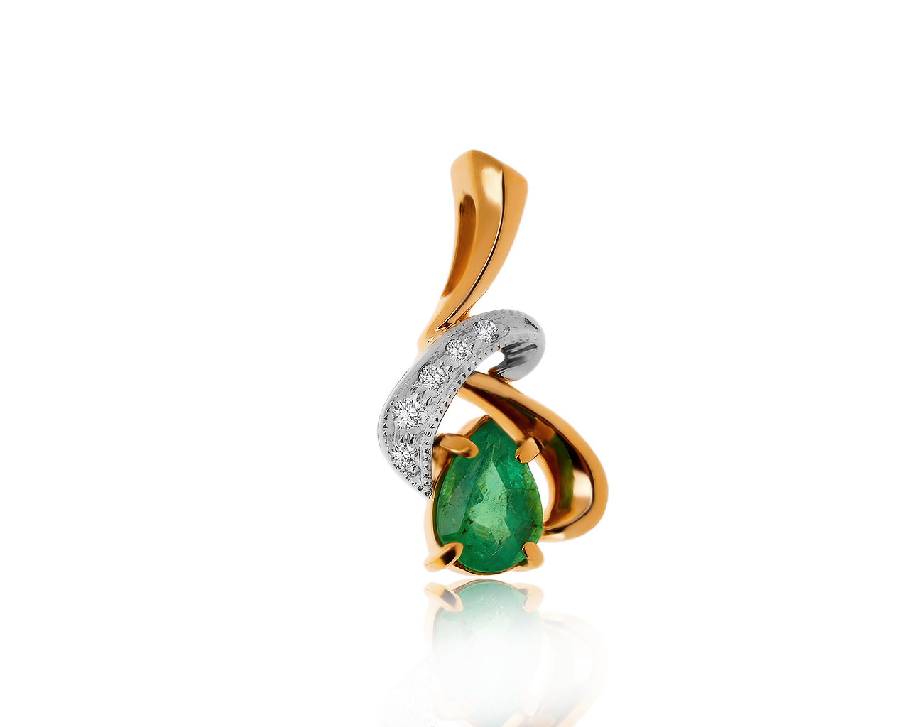 Нарядный золотой кулон с изумрудом 0.54ct 100320/7 Нарядный золотой кулон с изумрудом 0.54ct 100320/7