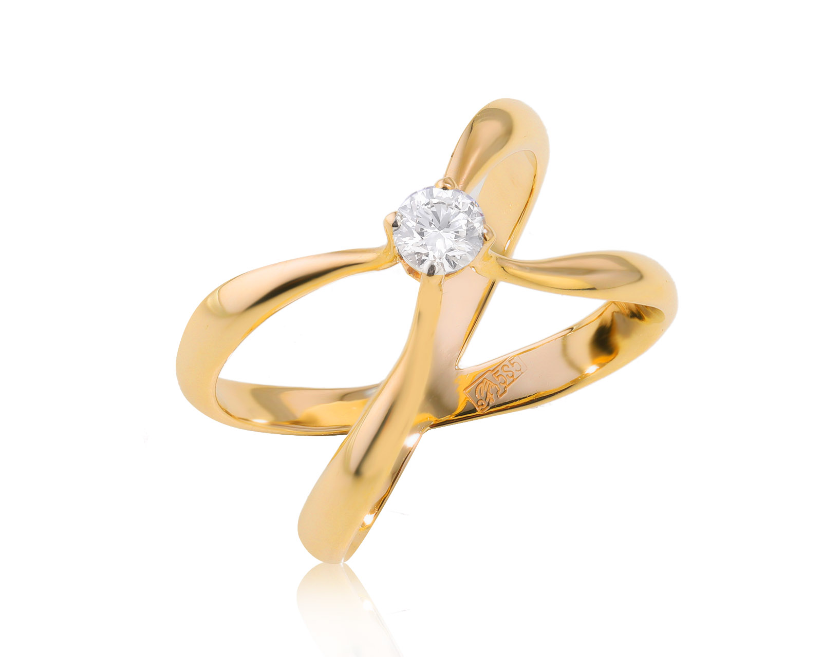 Золотое кольцо с бриллиантом 0.22ct