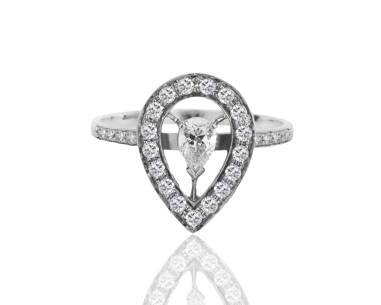 Оригинальное золотое кольцо с бриллиантами 0.60ct Boucheron Ava Pear 300519/13