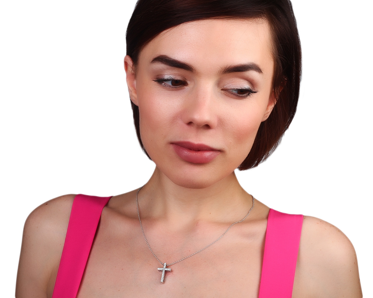 Золотой крест с бриллиантами 0.20ct Pasquale Bruni 