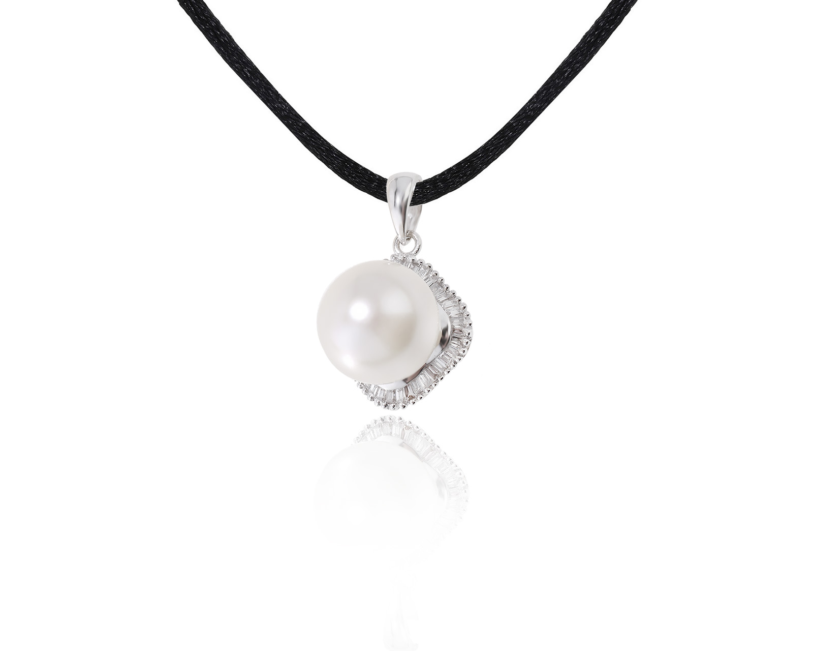 Нарядный золотой кулон с жемчугом 10.00 мм 040523/11