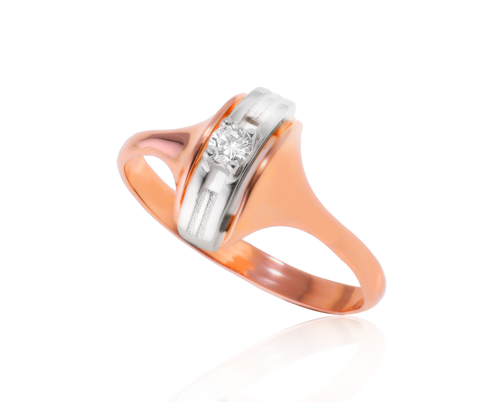 Золотое кольцо с бриллиантом 0.08ct 280624/13 Золотое кольцо с бриллиантом 0.08ct 280624/13
