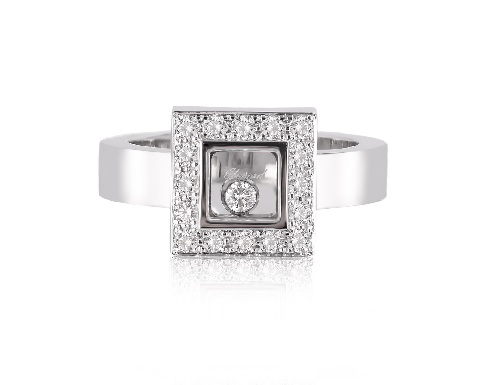 Оригинальное золотое кольцо Chopard Happy Diamonds