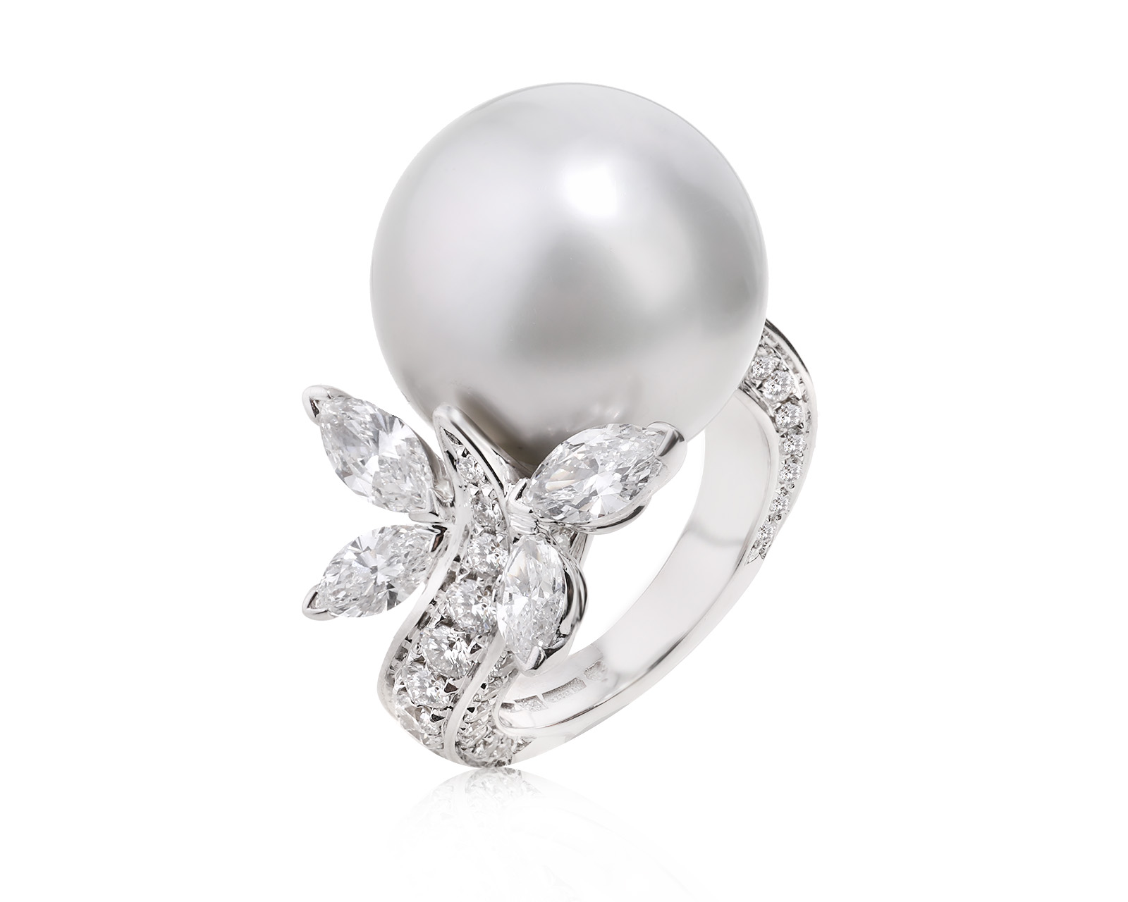 Оригинальное золотое кольцо с жемчугом Mikimoto 060924/2 Оригинальное золотое кольцо с жемчугом Mikimoto 060924/2