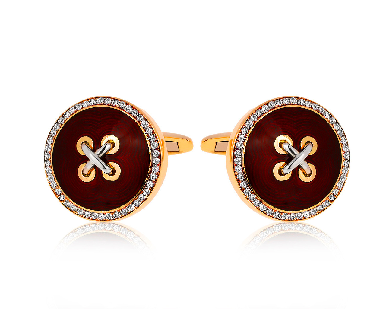 Престижные золотые запонки с бриллиантами 0.56ct 070920/6