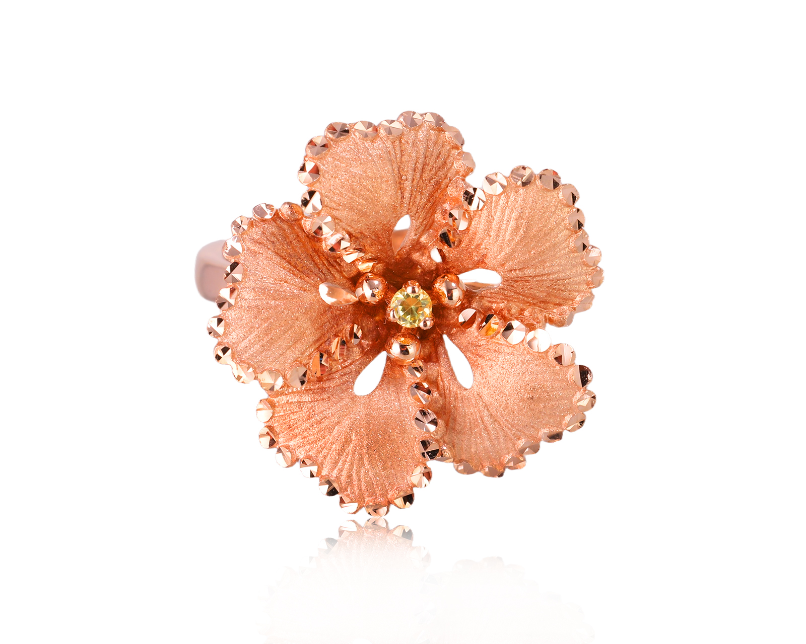 Оригинальное золотое кольцо с сапфиром 0.03ct Roberto Bravo Soul Dance