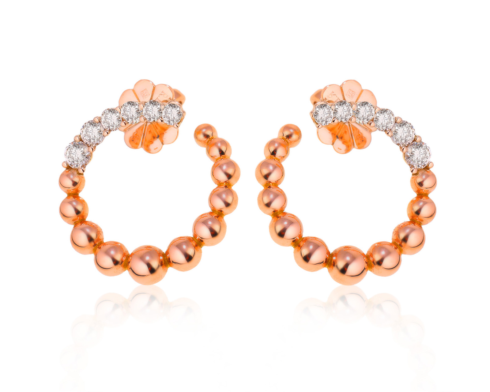 Оригинальные золотые серьги с бриллиантами 0.75ct Roberto Bravo