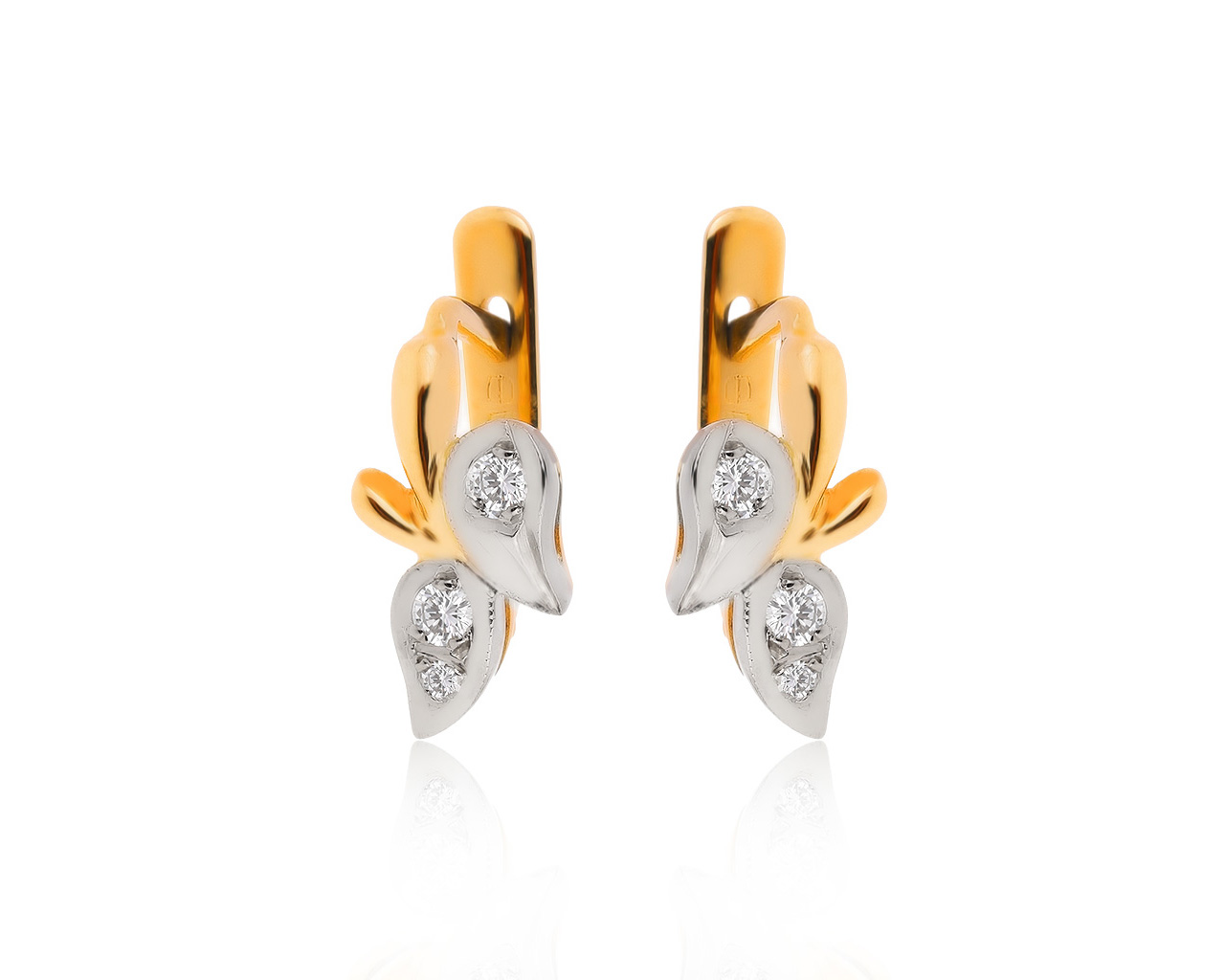 Нарядные золотые серьги с бриллиантами 0.20ct 210720/5