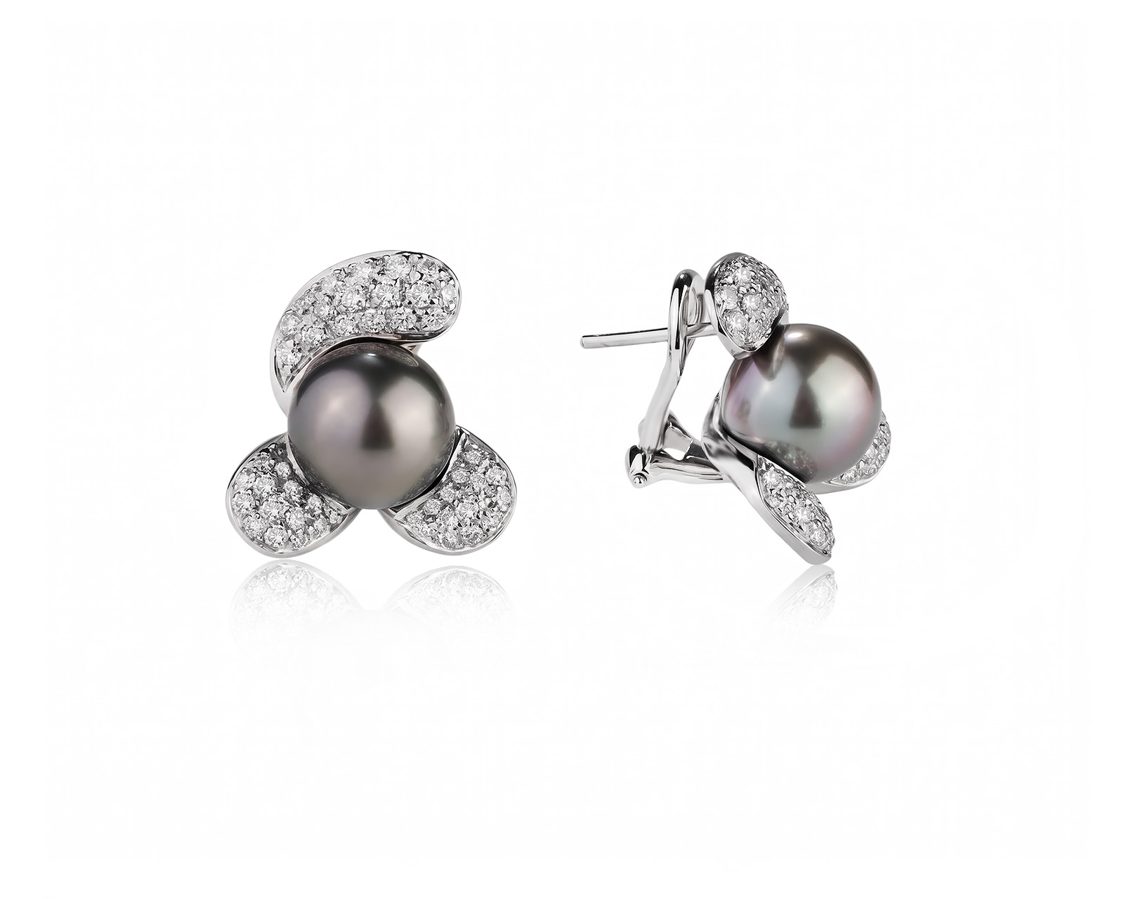 Оригинальные золотые серьги с бриллиантами 1.14ct Schoeffel