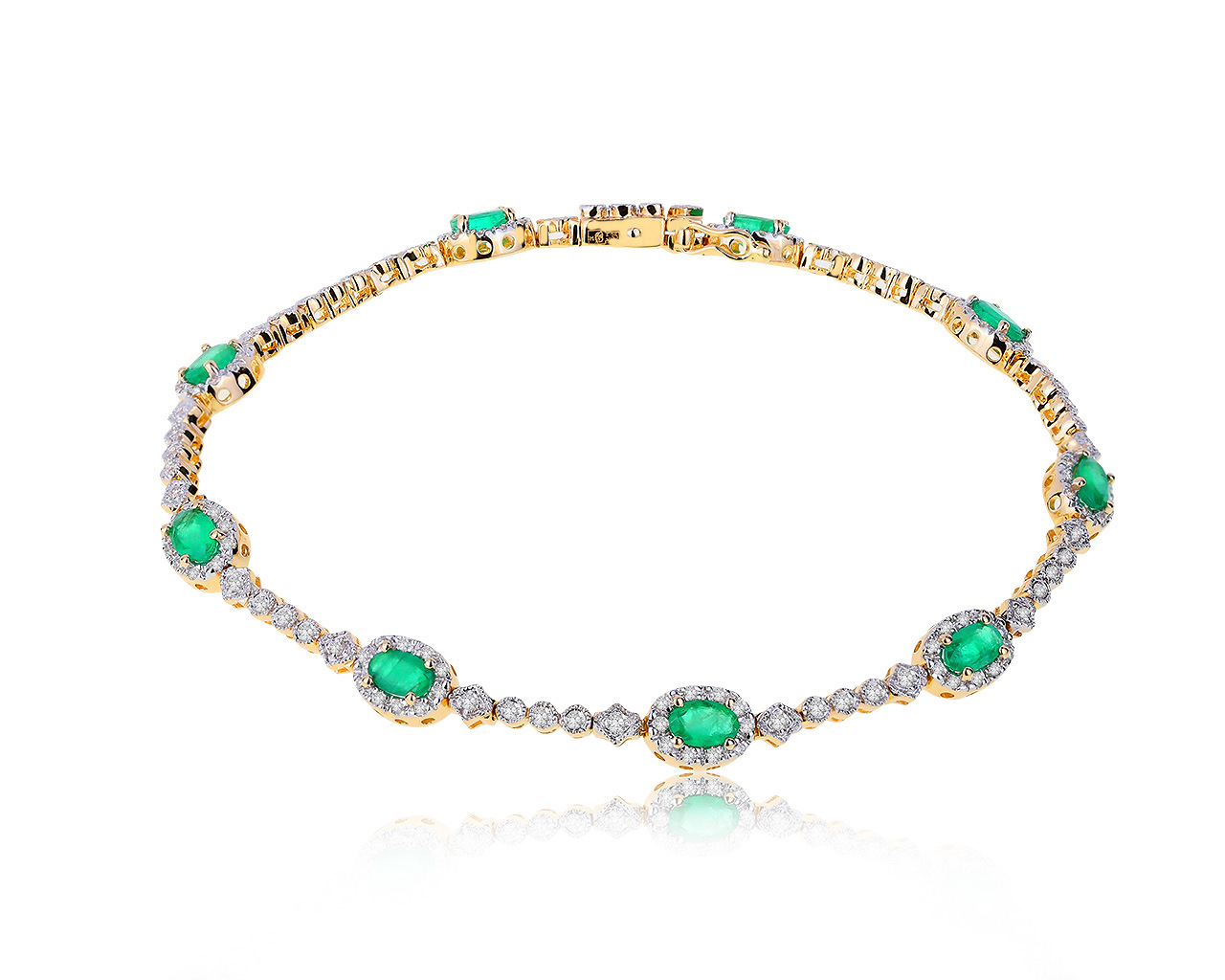 Очаровательный золотой браслет с изумрудами 1.38ct 151120/8