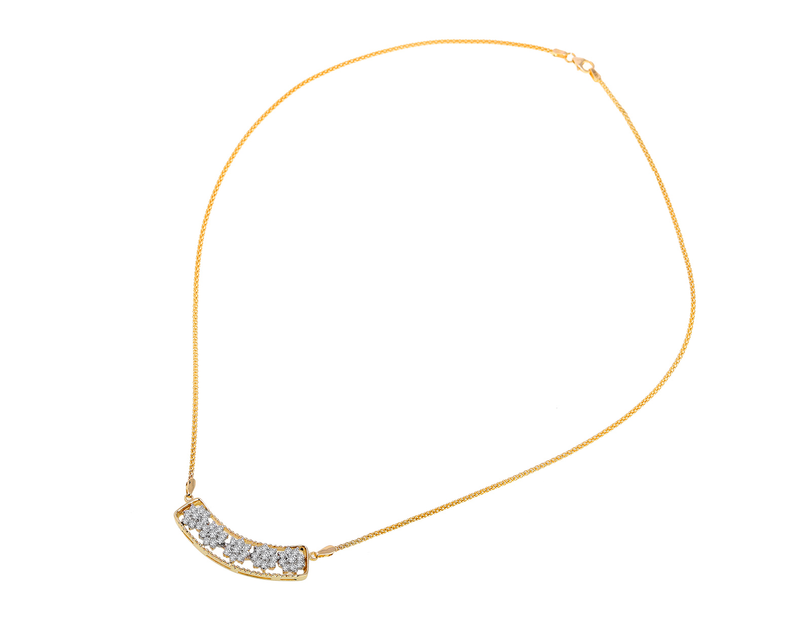 Изысканное золотое колье с бриллиантами 1.63ct