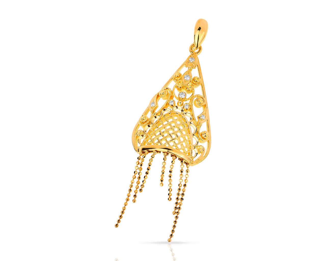 Нарядный золотой кулон с бриллиантами 0.17ct 010218/9