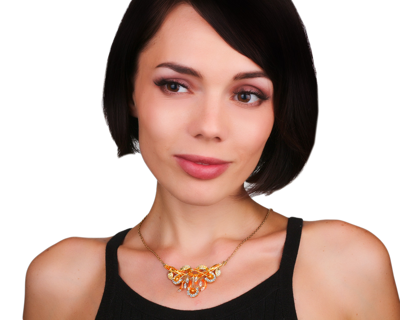 Богатое золотое колье с бриллиантами 2.44ct