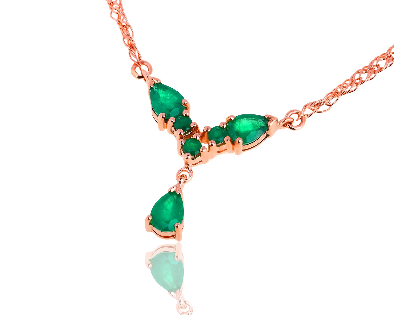 Прекрасное золотое колье с изумрудами 2.00ct 240818/5