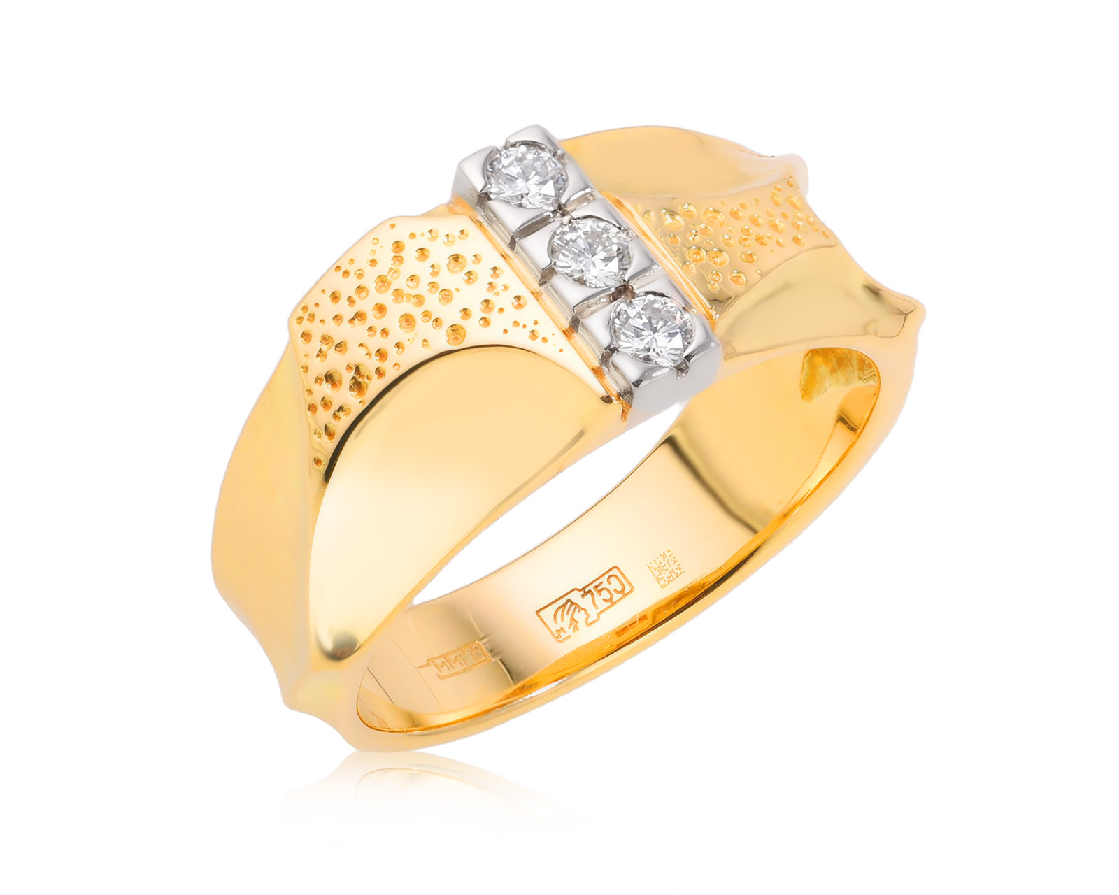 Золотое кольцо с бриллиантами 0.15ct 171125/1