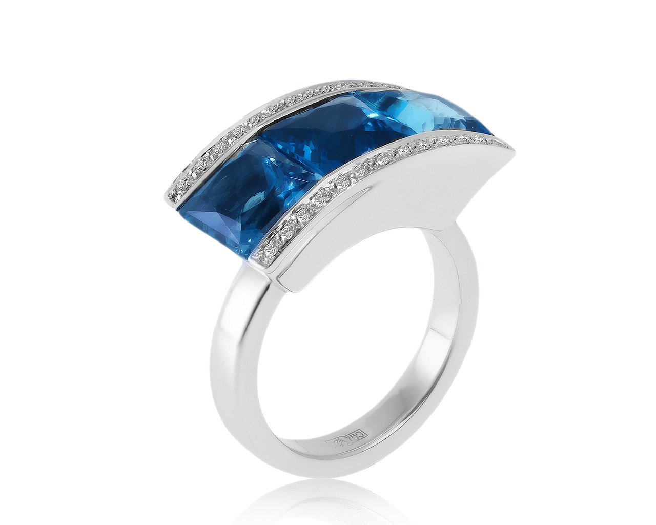 Итальянское золотое кольцо с топазами 9.67ct 260121/5