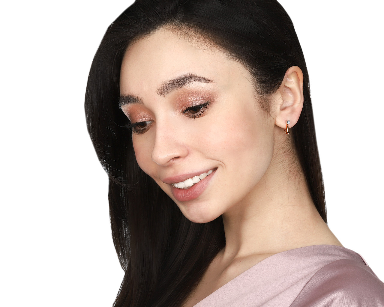 Изящные золотые серьги с бриллиантами 0.23ct