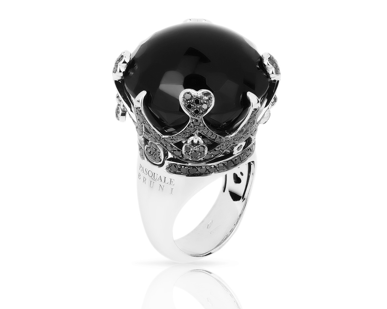 Оригинальное золотое кольцо с черными бриллиантами 1.50ct Pasquale Bruni 280318/1