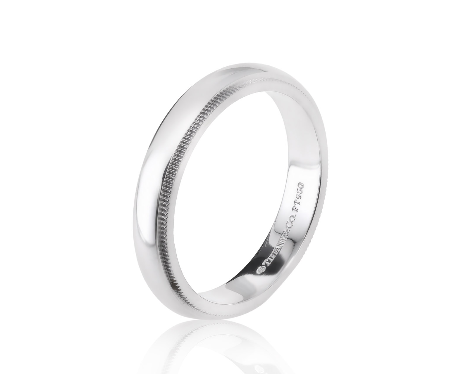 Оригинальное платиновое кольцо Tiffany&Co Milgrain 290124/1