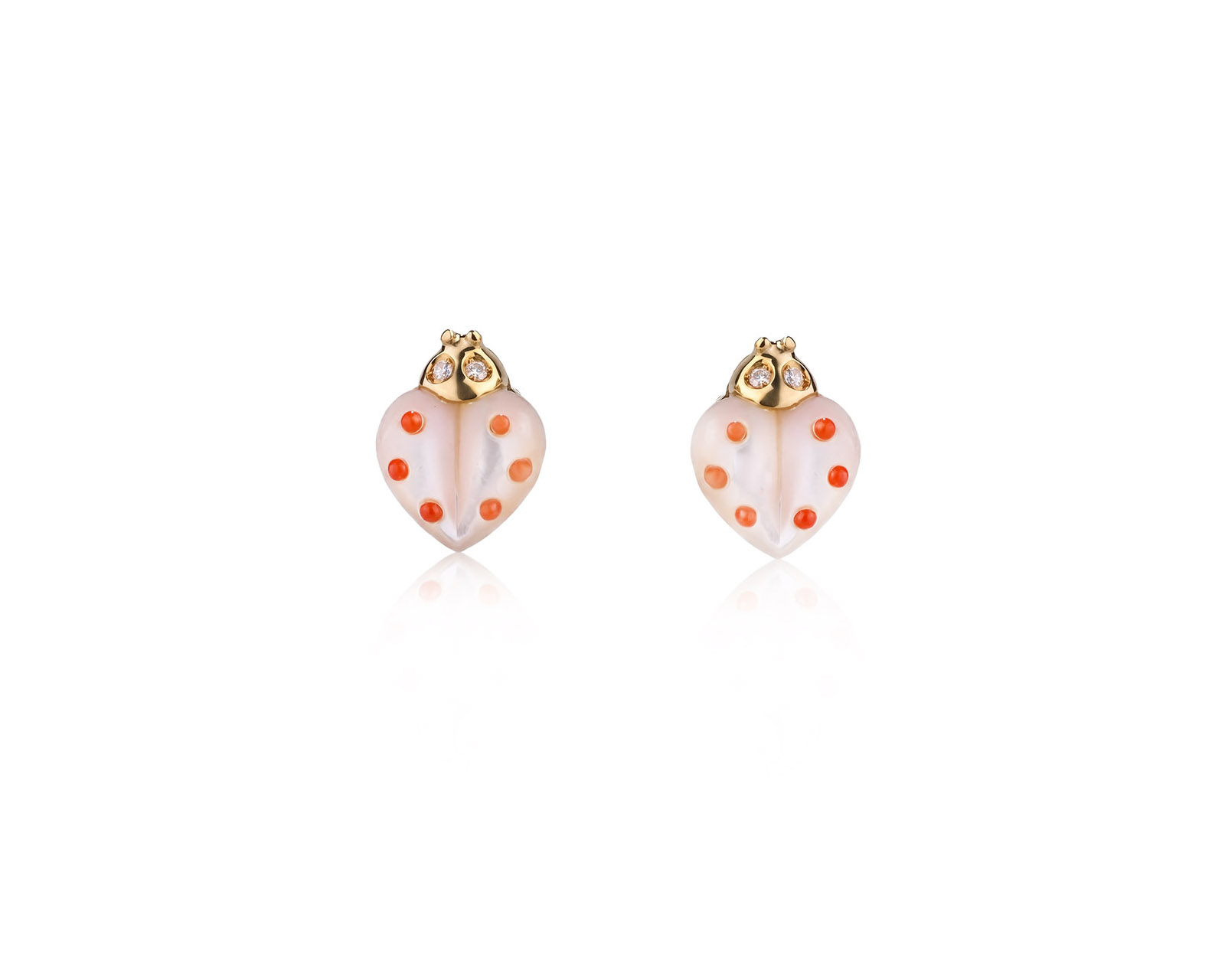 Оригинальные золотые серьги с бриллиантами 0.02ct Chopard Ladybug 040326/1