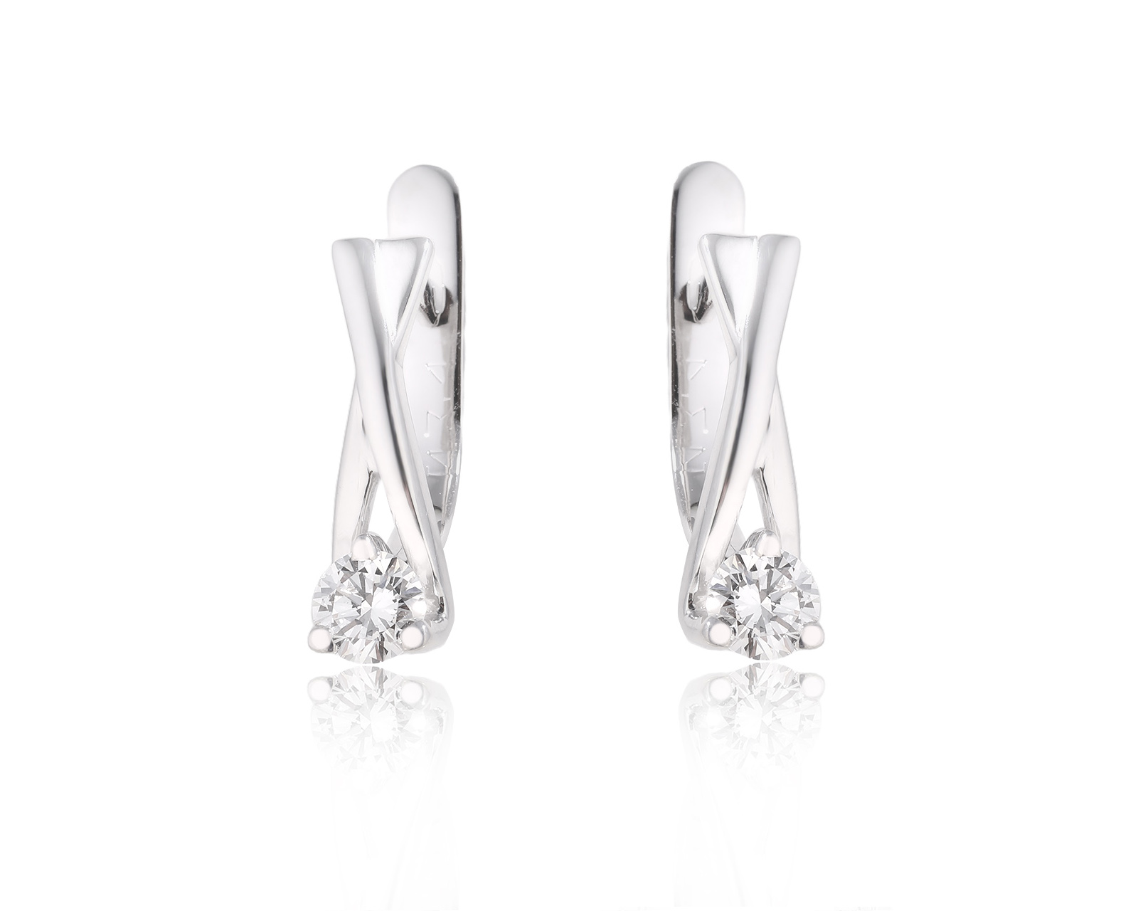 Золотые серьги с бриллиантами 0.40ct