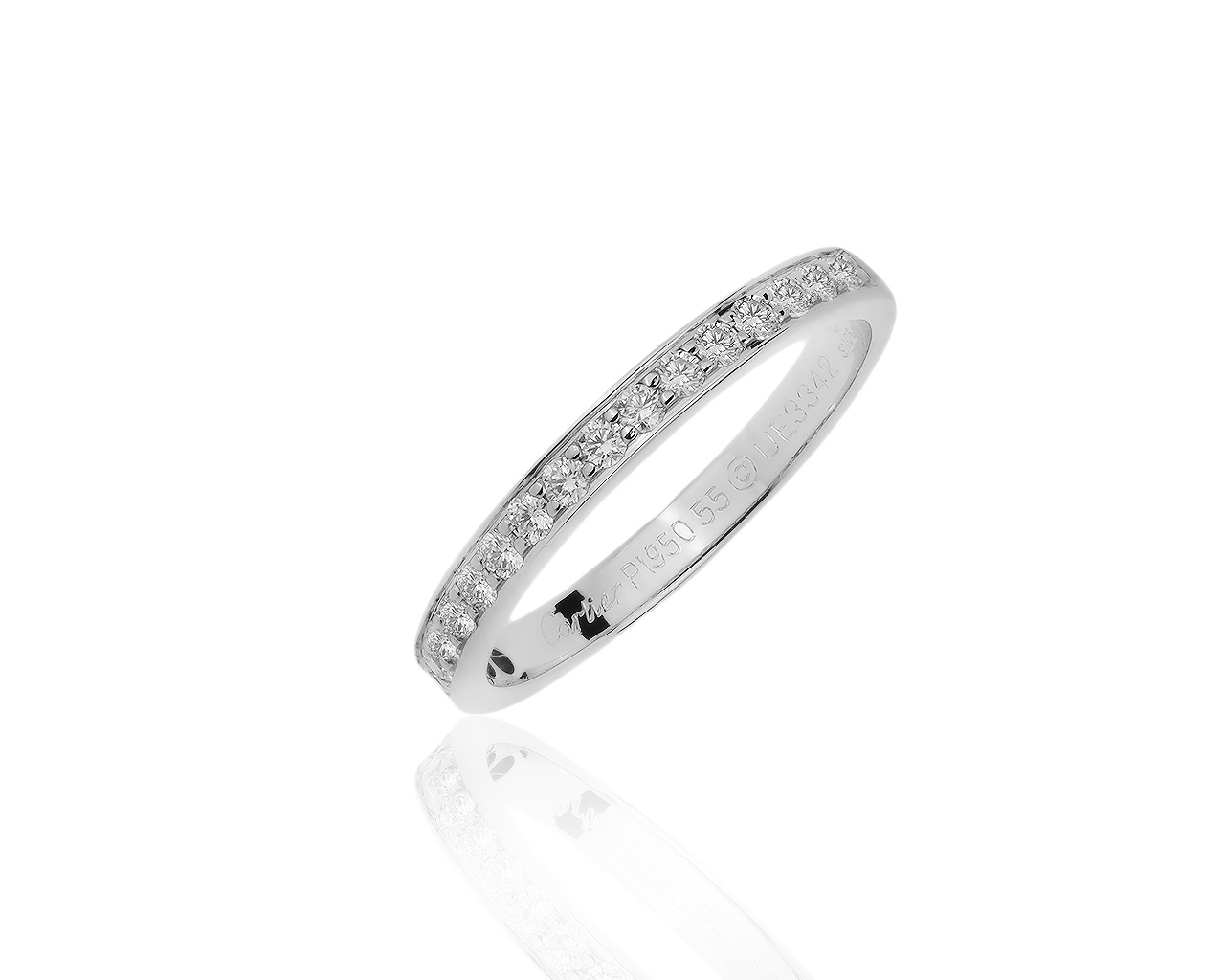 Оригинальное платиновое кольцо с бриллиантами 0.30ct Cartier 290120/8