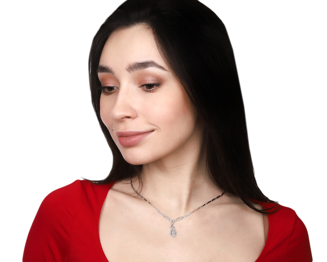 Изысканное золотое колье с бриллиантами 0.70ct